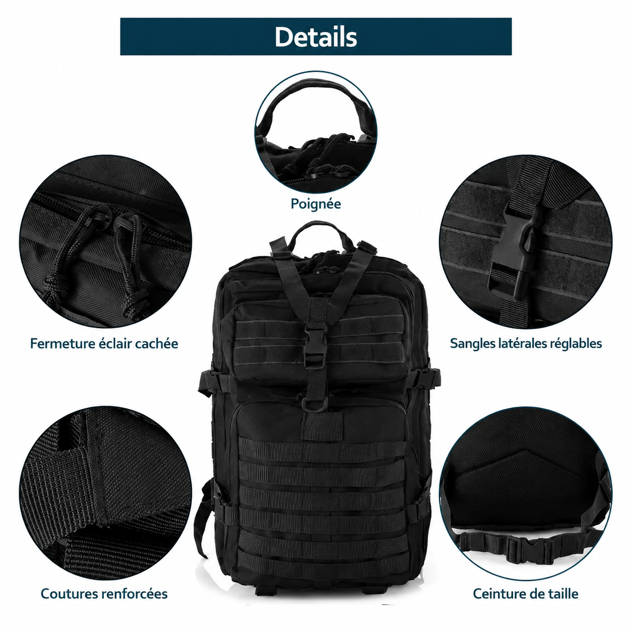 Sac à Dos Randonnée 25L — Compact et Imperméable pour Journée en Montagne